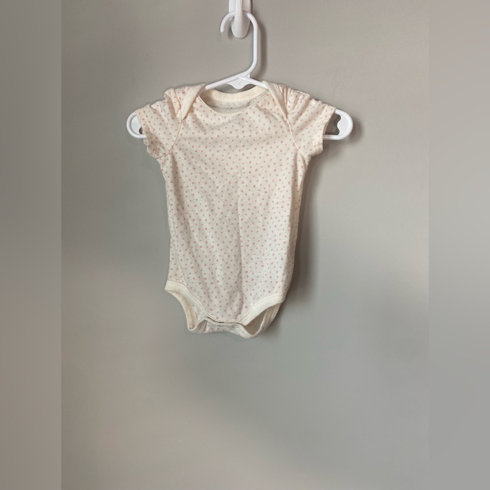 Charming Cream Baby Onesie with Pink Dots